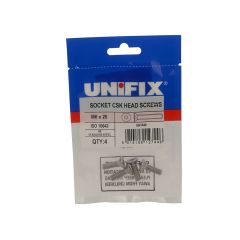 A2-70 St/St Socket Csk Head Screws ISO 10642 - M6 x 20 (Bag of 4)