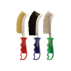 3 Pce Pack of Scratch Brushes. 1 of each Gen.Purpose, Nylon & St.Steel.
