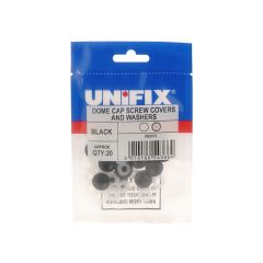 Dome Cap Screw Covers and Washers - Black (Bag of 20)