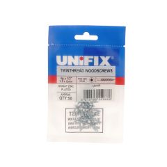 Twinthread Woodscrews Pozi Csk Head BZP CE - 8g x 1.1/4" (4.0 x 30mm) (Bag of 25)
