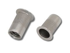 M4 x 12.0 (0.5-2.0) A4 St.Stl Csk Head Round Knurled Body Open JRP Rivet Nuts