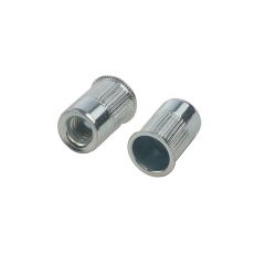 M4x10.7 (0.5-2.0) Steel Reduced Head Round US Knurled Body Open End JRP Rivet Nuts