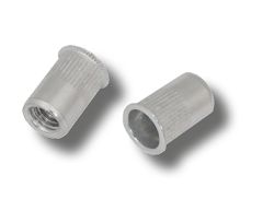M8 x 15.5 (0.5-2.5) Aluminium Reduced Head Round Knurled Body JRP Rivet Nuts