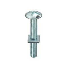 Grade 4.8 Mushroom Head Roofing Bolts and Sq Nuts BZP - M8 x 16