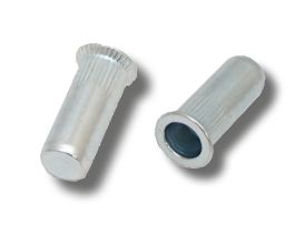 M8 x 26.5 (1.5-4.5) Steel Csk Head Round Knurled Body Closed JRP Rivet Nuts