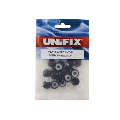 Dome Cap Screw Covers and Washers - Black (Bag of 20)