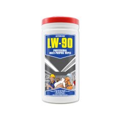 Action Can LW-90 Professional Multi-Purpose Wipes - 80 Wipes Per Tub - Carton of 6