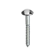 Mirror Screws Dome Top Chrome Plated BZP - 8g x 1" (4.0 x 25mm)