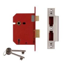 3 Lever Mortice Sash Lock 75mm NP/EB.