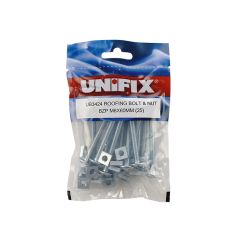 Mushroom Head Roofing Bolts and Nuts BZP - M6 x 16 (Bag of 25)