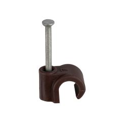 Brown Round Cable Clips - 3.5mm