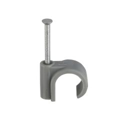 Grey Round Cable Clips - 5.0mm