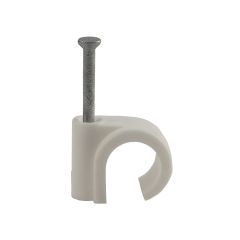 White Round Cable Clips - 9.0mm