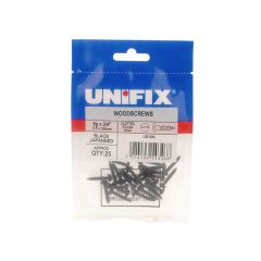 Woodscrews Slotted Round Head Black Japanned - 8g x 1.1/4" (4.0 x 30mm) (Bag of 25)