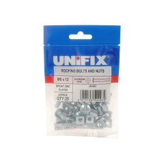 Mushroom Head Roofing Bolts and Nuts BZP - M6 x 80 (Bag of 10)