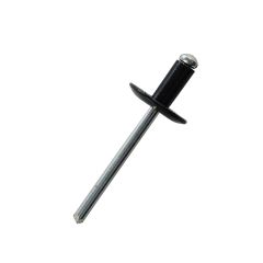 4.8 x 12mm Aluminium / Steel Large Flange Head Black RAL 9005 JRP Rivets