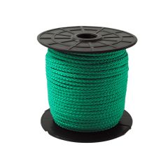 Braided Poly Rope (Reel) TQMFB4GN - 50m 4mm Green