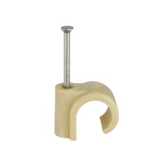 Cream Masonry Nail Pipe Clips - 16.0mm