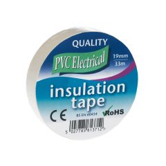 White PVC Insulating Tape 19mm x 33M