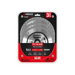 Abracs TCT Blade 3pc Set For Wood 2 x 24T & 1 x 40T - 165mm X 20mm